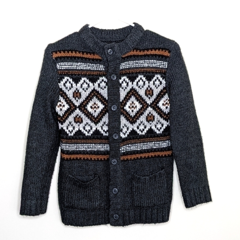 Gymboree Knit Sweater Fair Isle Grandpa Comfy L 10/12
